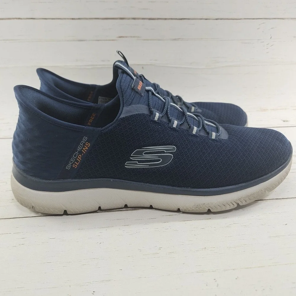 Skechers Slip-Ins Summits High Range Men Size 12 Navy Blue Walking Shoes‎ 232457